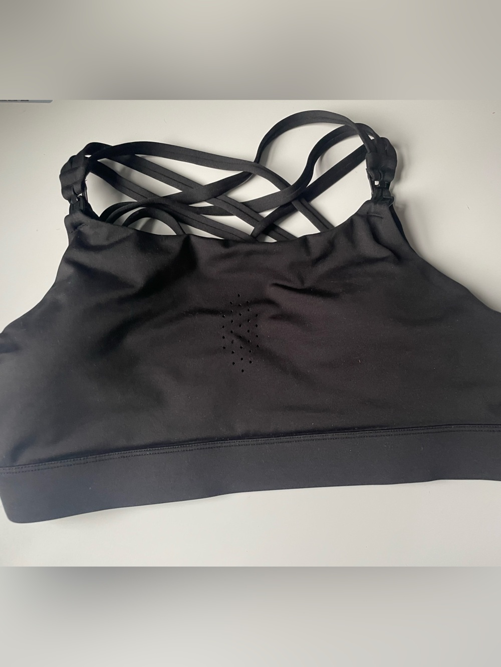 Size M Black Strappy Nursing Sports Bra - Chloe style from Sweat and Milk